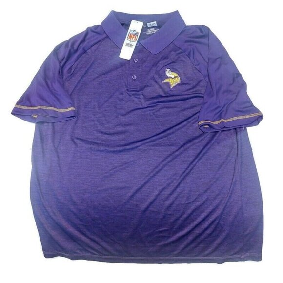Minnesota Vikings Short Sleeve Golf Polo Shirt Mens Size XL Purple Team Apparel - Picture 1 of 5